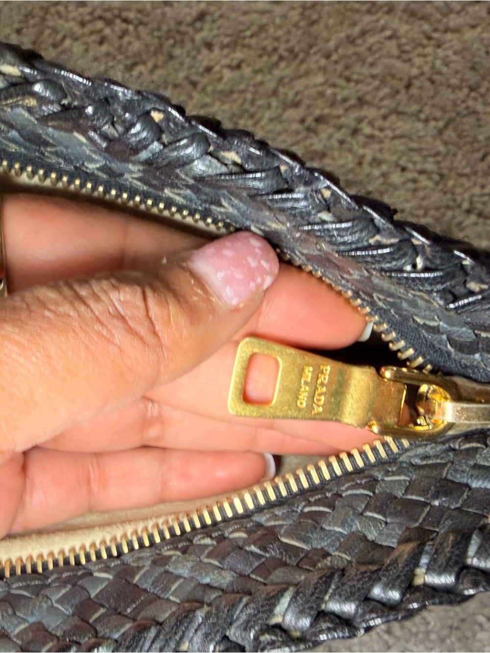 Prada Black Woven Madras Woven Clutch - Picture 5 of 12